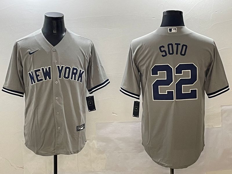 Men New York Yankees #22 Soto Grey Game 2025 Nike MLB Jersey style 1